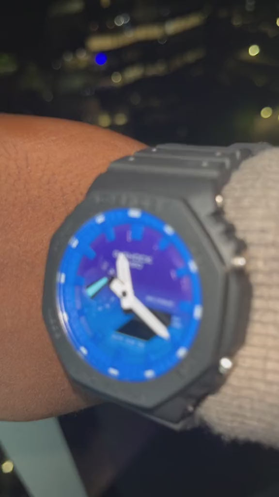 Ga2100 All Black With Blue & Purple face